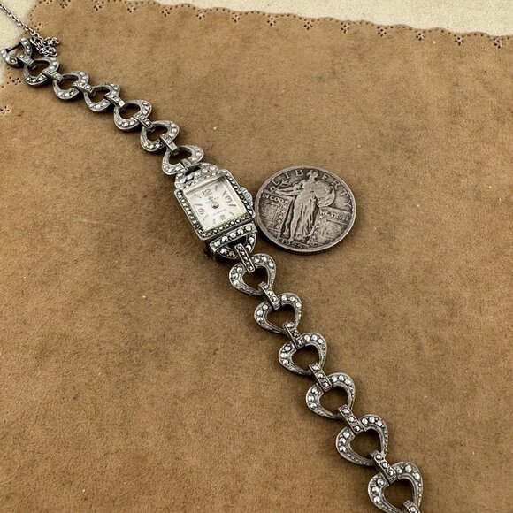 Vintage Stunning 1950s Bucherer 17 Jewel Mechanical Ladies Marcasite Swiss Watch - Picture 8 of 9